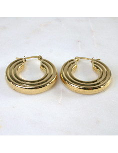 Kolczyki  ze stali chirurgicznej ZŁOTE KOŁA DMUCHANE... 2