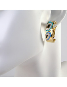 Kolczyki  ze stali chirurgicznej ZŁOTE KOŁA BOHO HAMSA...