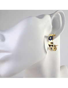 Kolczyki  ze stali chirurgicznej ZŁOTE KOŁA BOHO HAMSA... 2