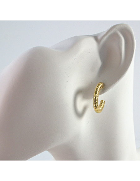 Kolczyki  ze stali chirurgicznej ZŁOTE KARBOWANE KOŁA BOHO Lolita Akcesoria