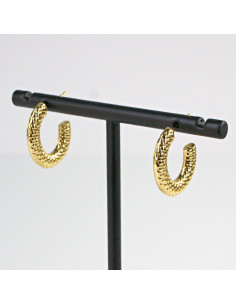 Kolczyki  ze stali chirurgicznej ZŁOTE KARBOWANE KOŁA... 2