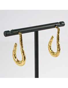 Kolczyki  ze stali chirurgicznej ZŁOTE KARBOWANE BOHO...