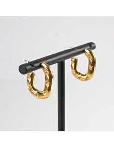 Kolczyki  ze stali chirurgicznej ZŁOTE KARBOWANE KOŁA...