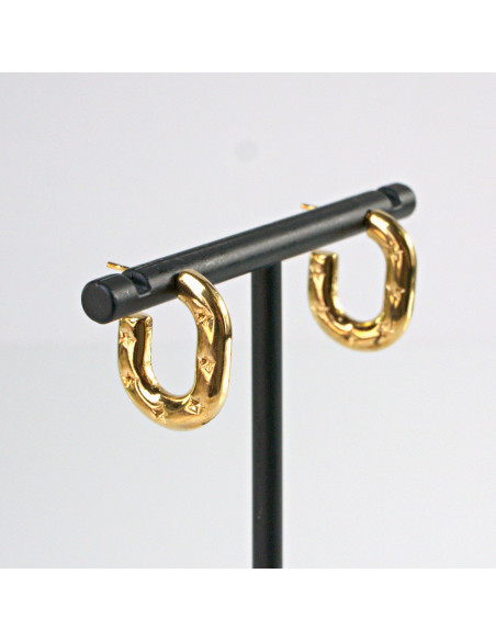 Kolczyki  ze stali chirurgicznej ZŁOTE KARBOWANE KOŁA BOHO Lolita Akcesoria