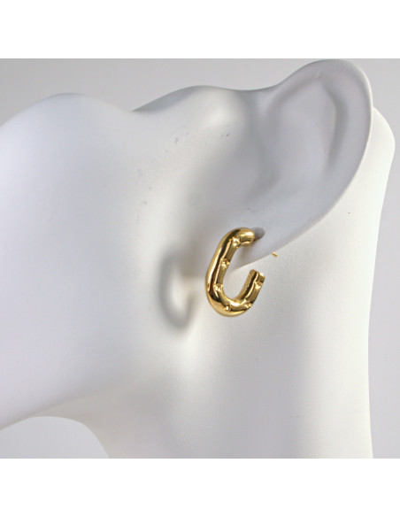 Kolczyki  ze stali chirurgicznej ZŁOTE KARBOWANE KOŁA BOHO Lolita Akcesoria