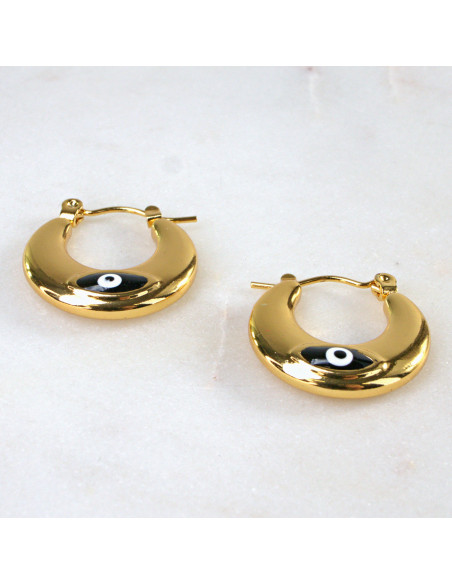 Kolczyki  ze stali chirurgicznej ZŁOTE KARBOWANE KOŁA BOHO Lolita Akcesoria