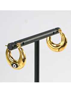 Kolczyki  ze stali chirurgicznej ZŁOTE KARBOWANE KOŁA... 2