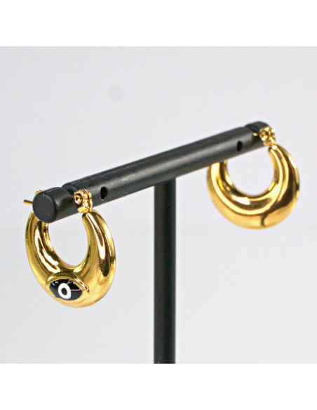 Kolczyki  ze stali chirurgicznej ZŁOTE KARBOWANE KOŁA BOHO Lolita Akcesoria