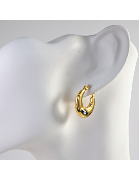 Kolczyki  ze stali chirurgicznej ZŁOTE KARBOWANE KOŁA BOHO Lolita Akcesoria