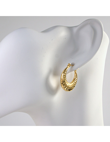 Kolczyki  ze stali chirurgicznej ZŁOTE KARBOWANE KOŁA BOHO Lolita Akcesoria