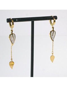 Kolczyki  ze stali chirurgicznej ZŁOTE BOHO LISTKI Lolita...