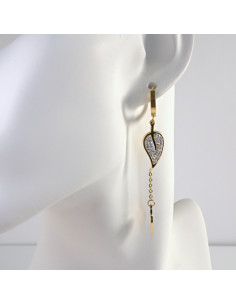 Kolczyki  ze stali chirurgicznej ZŁOTE BOHO LISTKI Lolita... 2