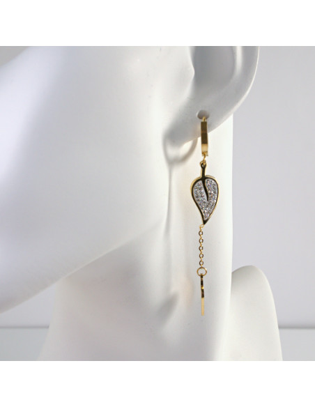 Kolczyki  ze stali chirurgicznej ZŁOTE BOHO LISTKI Lolita Akcesoria