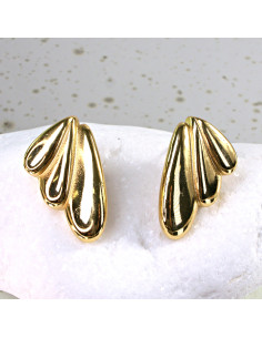 Kolczyki  ze stali chirurgicznej ZŁOTE DWUSTRONNE BOHO...