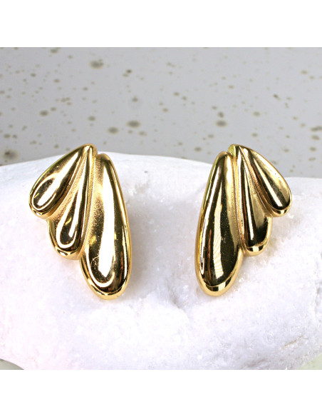 Kolczyki  ze stali chirurgicznej ZŁOTE DWUSTRONNE BOHO Lolita Akcesoria