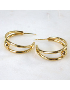 Kolczyki  ze stali chirurgicznej ZŁOTE KOŁA BOHO Lolita...