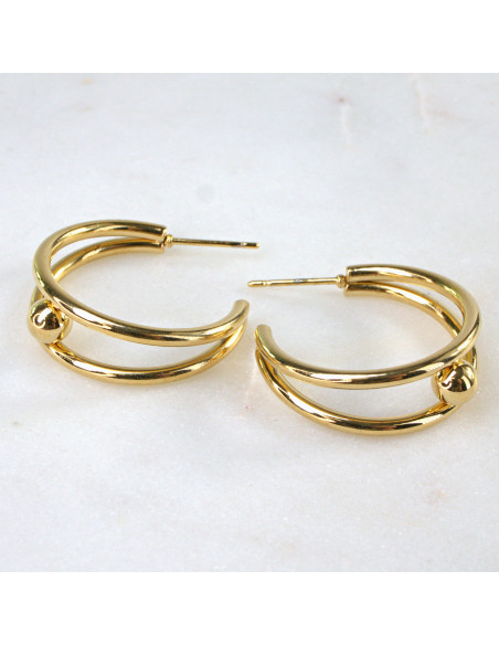 Kolczyki  ze stali chirurgicznej ZŁOTE KOŁA BOHO Lolita Akcesoria