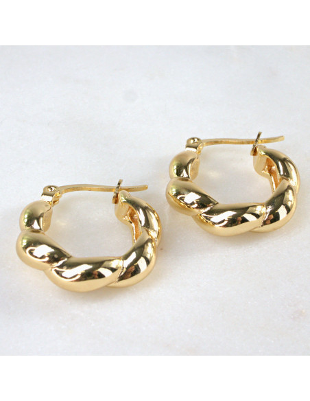 Kolczyki  ze stali chirurgicznej ZŁOTE KOŁA BOHO PRECELKI Lolita Akcesoria