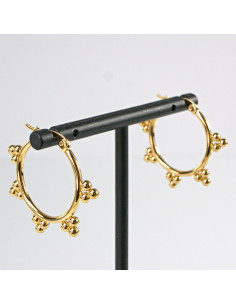 Kolczyki  ze stali chirurgicznej ZŁOTE KOŁA BOHO  Lolita...