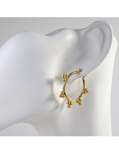 Kolczyki  ze stali chirurgicznej ZŁOTE KOŁA BOHO  Lolita... 2