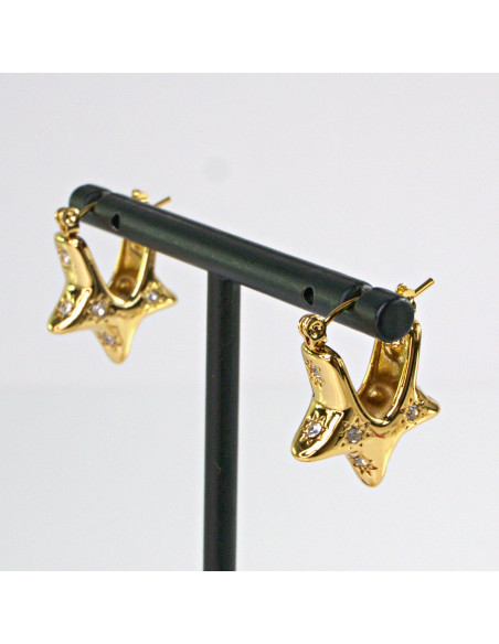 Kolczyki  ze stali chirurgicznej ZŁOTE DMUCHANE GWIAZDKI Lolita Akcesoria