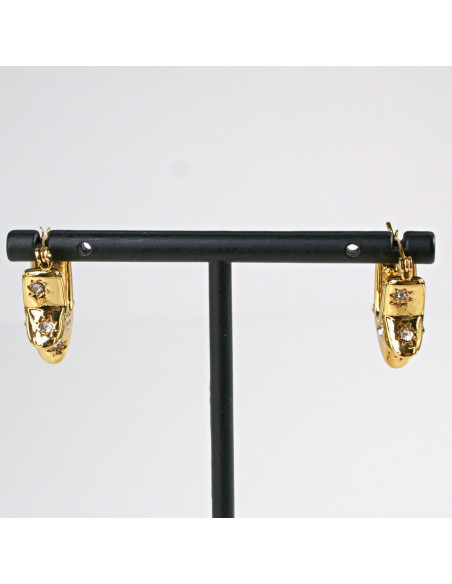 Kolczyki  ze stali chirurgicznej ZŁOTE DMUCHANE GWIAZDKI Lolita Akcesoria