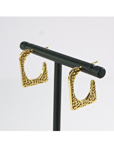 Kolczyki  ze stali chirurgicznej ZŁOTE MŁOTKOWANE Lolita...