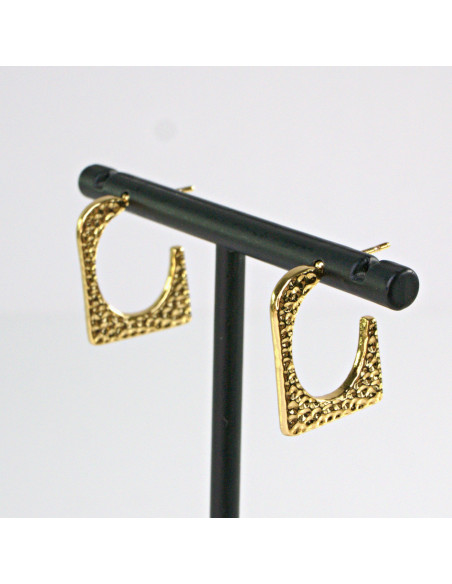 Kolczyki  ze stali chirurgicznej ZŁOTE MŁOTKOWANE Lolita Akcesoria