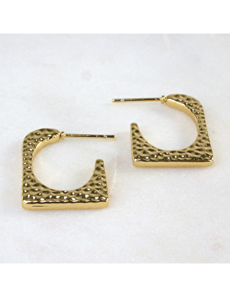 Kolczyki  ze stali chirurgicznej ZŁOTE MŁOTKOWANE Lolita Akcesoria