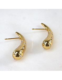 Kolczyki  ze stali chirurgicznej ZŁOTE ŁEZKI z CYRKONIAMI...