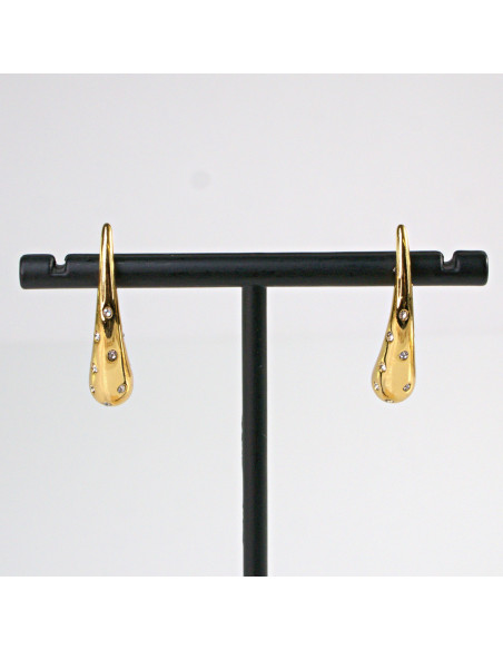 Kolczyki  ze stali chirurgicznej ZŁOTE ŁEZKI z CYRKONIAMI Lolita Akcesoria