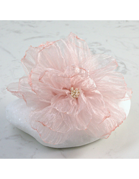 Kwiat z Materiału przypinka na Włosy pudrowy róż Lolita Akcesoria