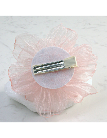 Kwiat z Materiału przypinka na Włosy pudrowy róż Lolita Akcesoria