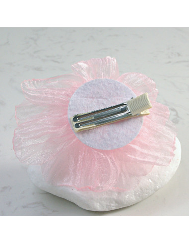 Kwiat z Materiału przypinka na Włosy  różowy...