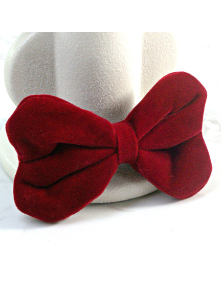 KOKARDA bordowa Elegancka Przypinka Aksamitna  Kokardka Lolita Akcesoria