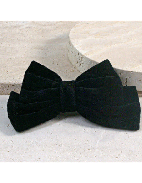 KOKARDA czarna Elegancka Przypinka Aksamitna  Lolita Akcesoria