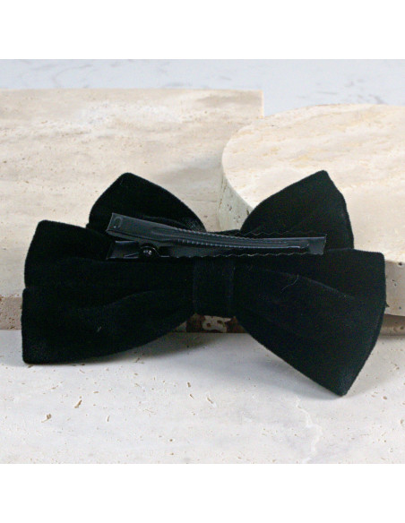 KOKARDA czarna Elegancka Przypinka Aksamitna  Lolita Akcesoria