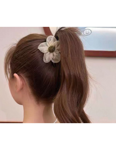 Klamra  Wieczorowa  Połyskujący ECRU Kwiatek...