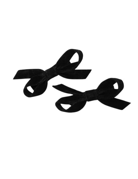 KOKARDA czarna  Elegancka Przypinka Aksamitna 2 sztuki Lolita Akcesoria