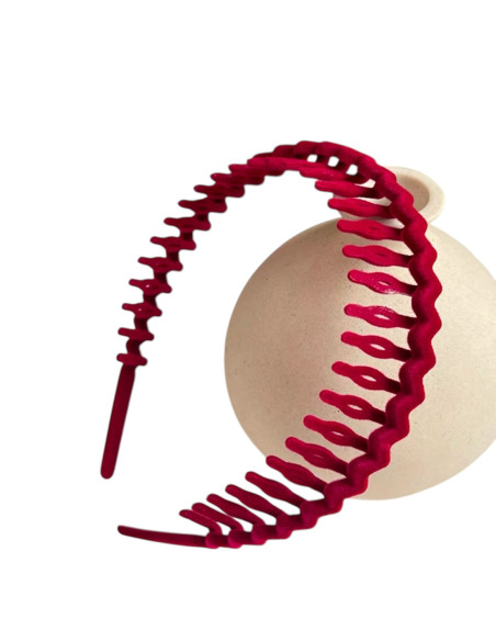 Opaska przytrzymująca włosy z grzebieniem bordowa Lolita Akcesoria