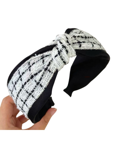 Opaska do włosów supeł BIAŁA w Pepitkę GLAMOUR Lolita Akcesoria