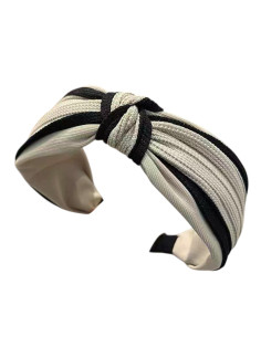 Opaska do włosów supeł JASNY BEŻ z Lamówką KOLEKCJA...