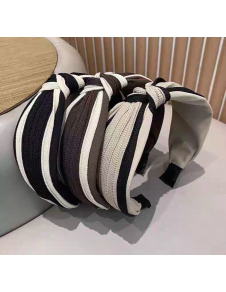 Opaska do włosów supeł JASNY BEŻ z Lamówką KOLEKCJA NATURA  Lolita Akcesoria