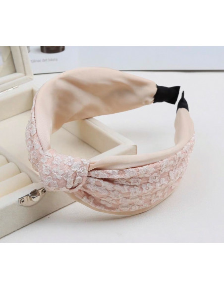 Opaska do włosów supeł z Koronką Jasny Beż GLAMOUR Lolita Akcesoria