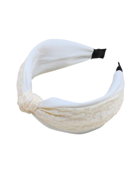 Opaska do włosów supeł z Koronką ECRU GLAMOUR Lolita Akcesoria