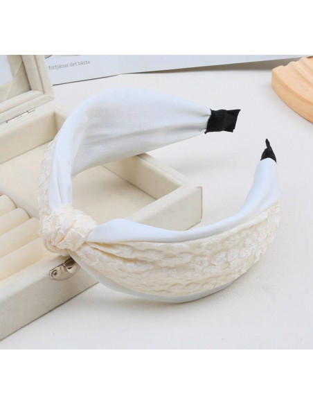 Opaska do włosów supeł z Koronką ECRU GLAMOUR Lolita Akcesoria