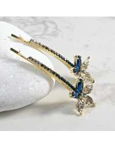 Wsuwka do włosów kwiatek z kryształkami GRANAT 2 szt.... 2