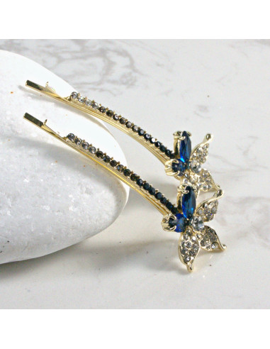 Wsuwka do włosów kwiatek z kryształkami GRANAT...