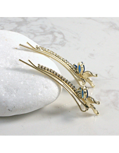 Wsuwka do włosów kwiatek z kryształkami GRANAT...