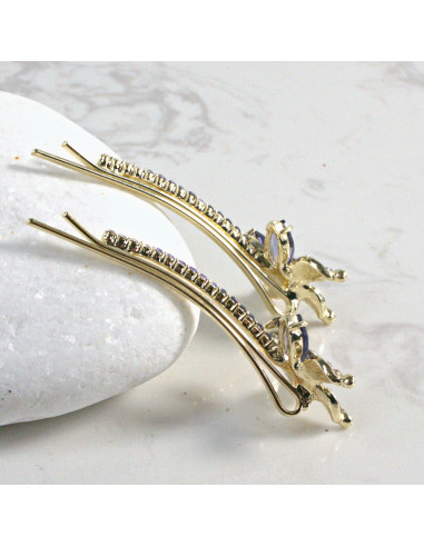 Wsuwka do włosów kwiatek z kryształkami FIOLET...